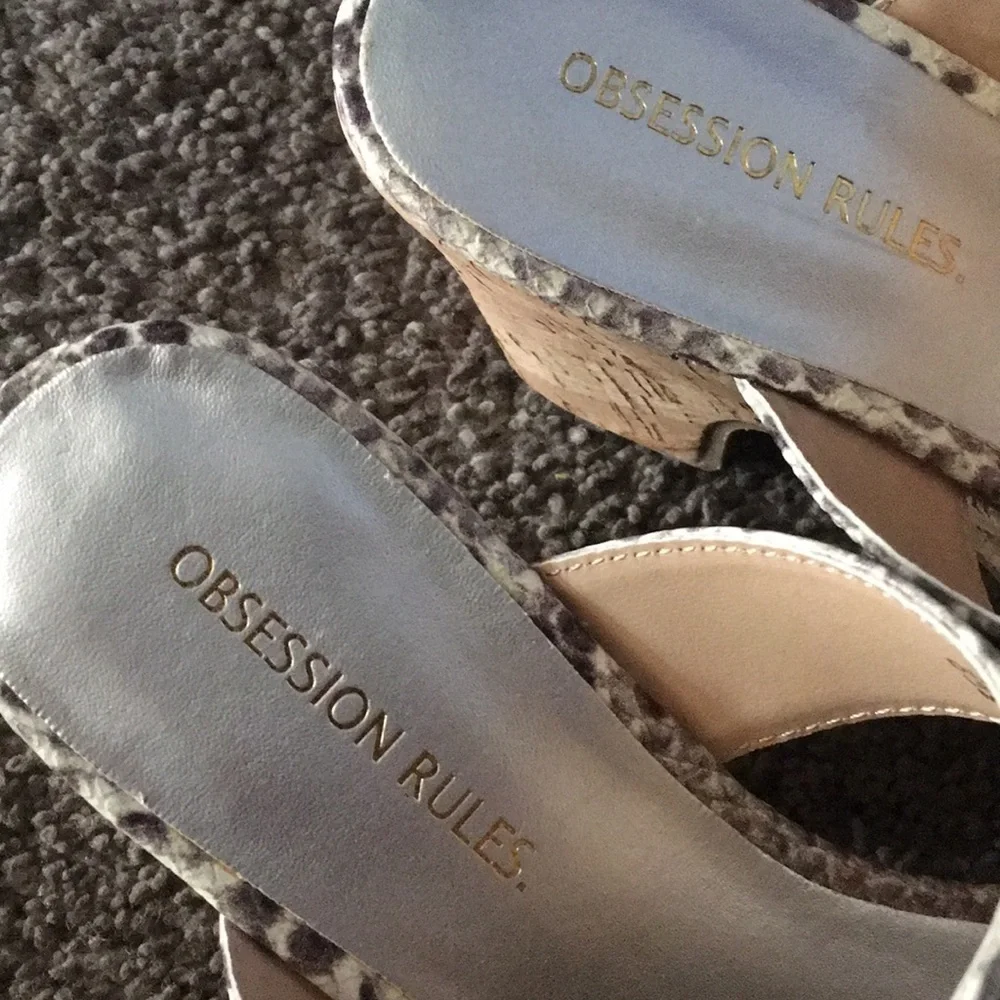 Obsession Rules Debbie Snakeprint Leather Sandals